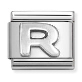 Nomination Composable Classic Link 330113/18 Letter R in 925 Silver